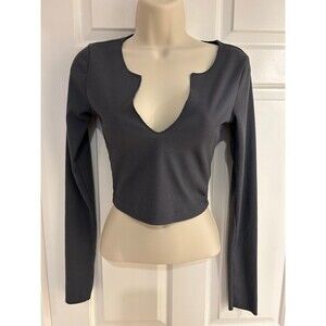 BDG Cropped Long Sleeve Shirt - S